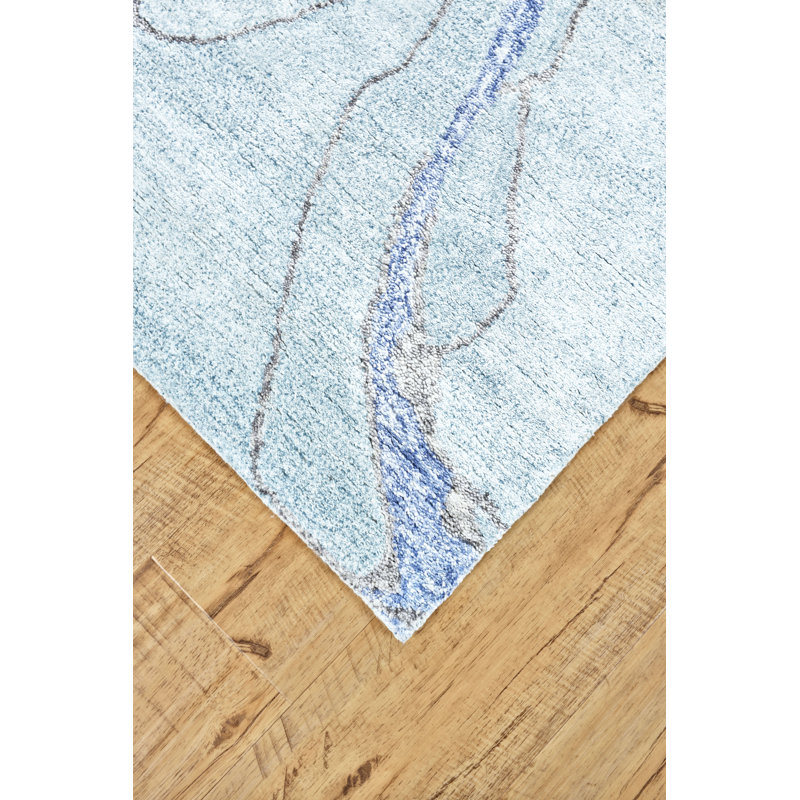 Banford Abstract Handmade Tufted Polar Area Rug, Rectangle 2' x 3'