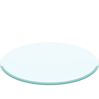 Plateau de table rond en verre trempé de 32 pouces, 0,4 d'épaisseur, biseauté et à la corrosion, résistant à l'usure, pour les espaces de repas de bureau