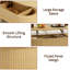 Table basse cannelée à plateau relevable avec compartiment caché, table centrale en bois, plateau de table ovale moderne pour bureau à domicile, couleur naturelle