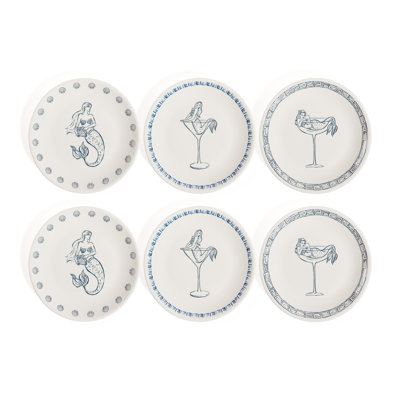 The Salty Bar Appetizer Plates, Set of 6