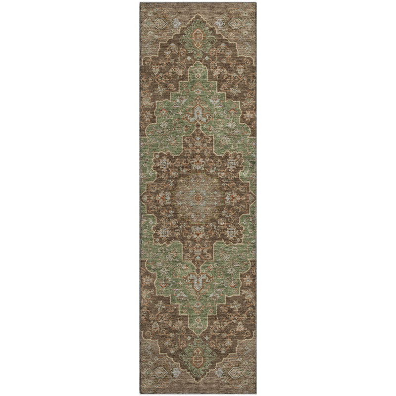 Tapis lavable à la machine de qualité supérieure Mayfield AMF2486, Chocolat, Tapis de couloir 2 pi 3 po x 7 pi 6 po