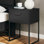  Table de chevet moderne 1 tiroir avec pieds en métal Socalle, 26,02 po de hauteur, noir