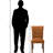 Jules Brown Wood Dining Chair Set with Orange Fabric Seat, 37.03'' H X 19.1'' W X 24.8'' D