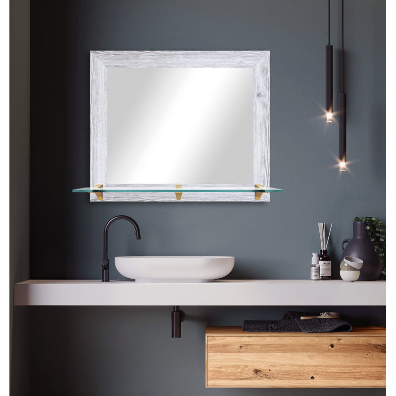 Miroir mural Beigewald, Blanc patiné