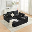 Canapé modulaire 108 po en forme de L en chenille avec porte-gobelets, poches latérales et sans assemblage-132660930