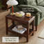 Ensemble de meubles de salon 2 pièces, fauteuil pivotant surdimensionné de 117 cm et table d'appoint à 2 niveaux en bois d'hévéa, fauteuil d'appoint en chenille avec 3 coussins et table d'appoint pour canapé