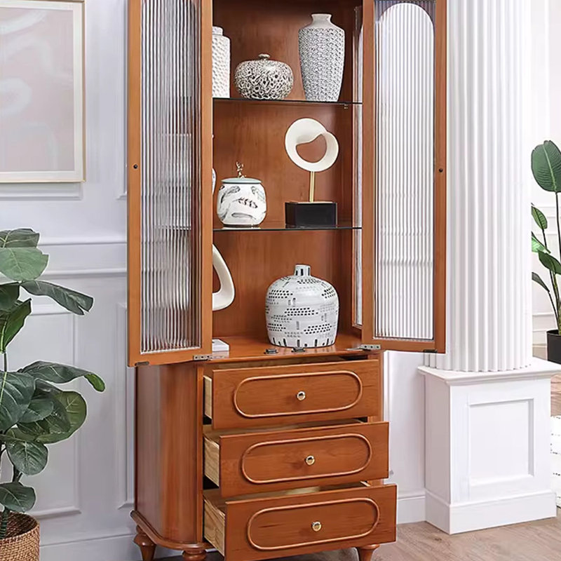 Bibliothèque de décoration de style européen de luxe, Brun
