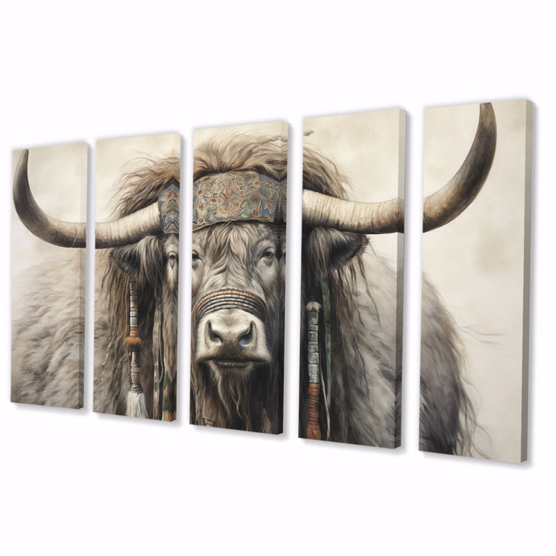 Wild Yak II - Animals Canvas Print - 5 Equal Panels