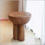 Table d'appoint à trois pieds en grain de bois MGO Iris, brun, résistante aux intempéries et polyvalente