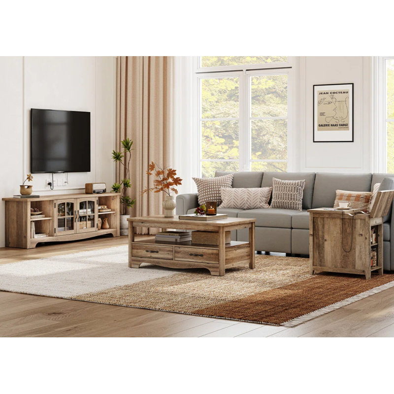 4-Piece Living Room Table Sets, Brown