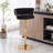 Upholstered Bar Stool Set Of 4, Velvet Swivel Barstools, Height Adjustable Counter Stools With Woven Backrest-1207284070