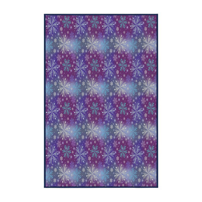 Tapis mauve/bleu à motifs