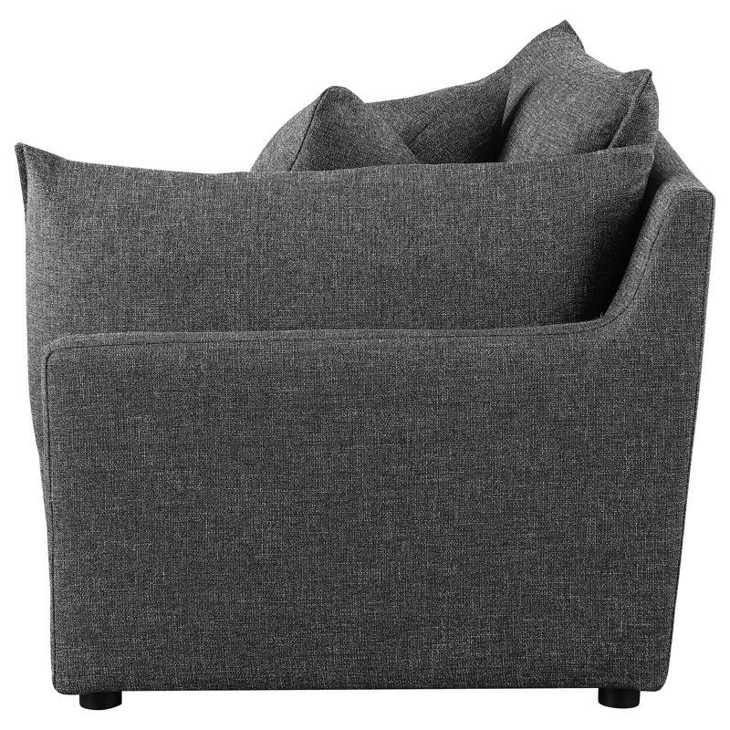 Fauteuil LAF rembourré Gid Barely Black, Accoudoirs faisant face vers la droite