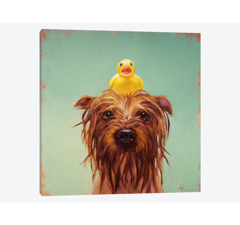 « bain time », impression sur toile, H 12 po x l 12 po x P 0,75 po, Pas de tapis, Toile tendue