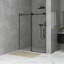 56 à 60 po X P 76 po H Porte de douche coulissante sans cadre au fini noir mat avec verre trempé transparent-117010664