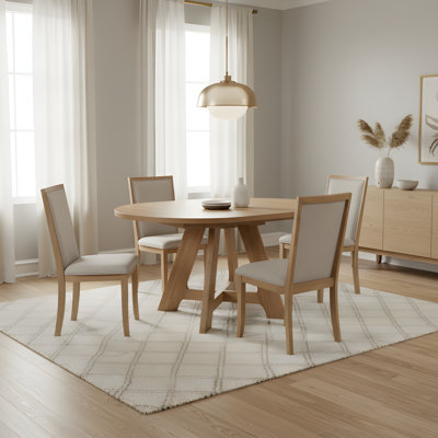 4-Person Extendable Round Dining Table Set