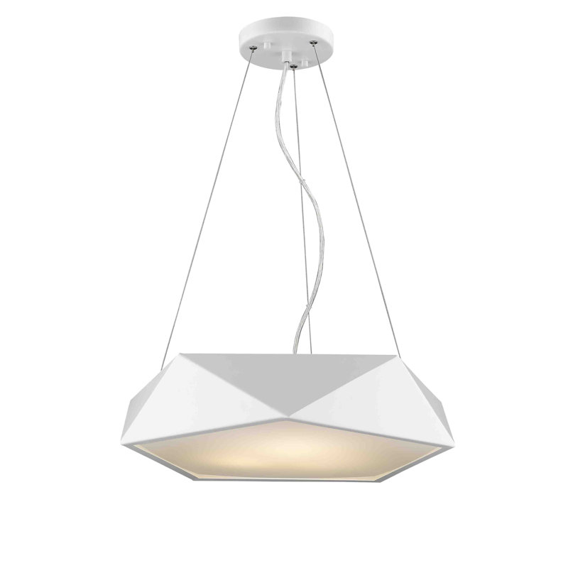 Luminaire suspendu géométrique 1 lumières unique Muller, Blanc