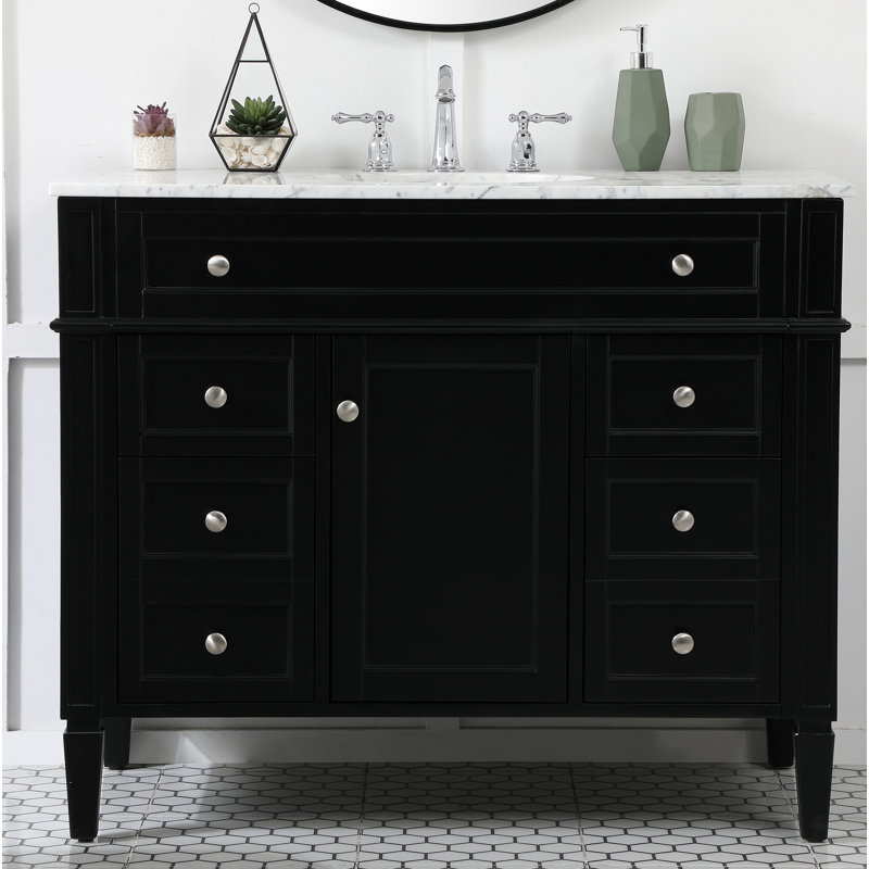 Ensemble de meuble-lavabo simple 42 po Rivers, Noir
