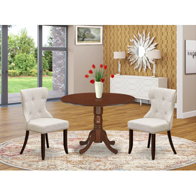 Maytham Drop Leaf Rubberwood Solid Wood Dining Set by Alcott Hill