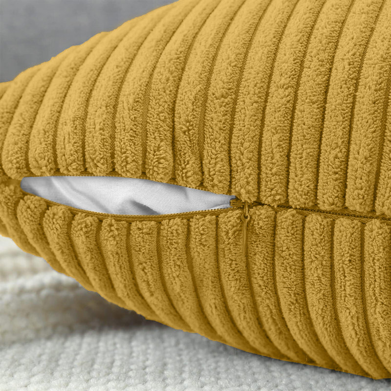 Striped Square Throw Cushion Pad, Ochre