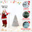 Arbre de Noël floqué avec 350 lumières colorées et 36 pommes de pin naturelles - 888 pointes en PVC enneigées, branches articulées, support en métal stable, installation facile-937746253