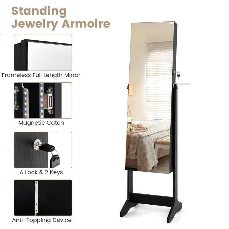 Caulin Jewelry Armoire, Black
