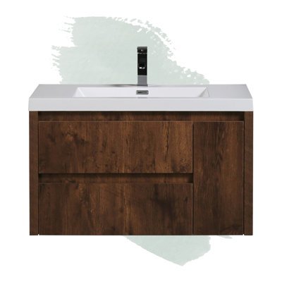 Ayeasha 35.5'' Single Bathroom Vanity with Plastic Top