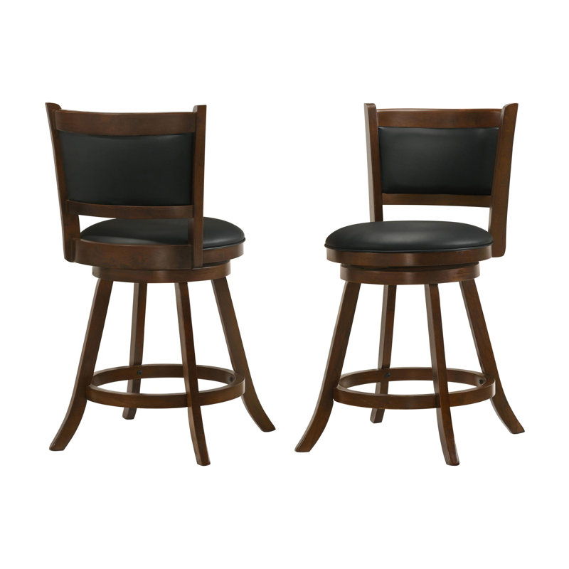 Caesare Swivel Stool in Brown and Black, Counter Stool (24.75" Seat Height)