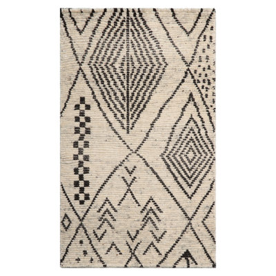 3x5 Hand Knotted Afghan Moroccan Modern Tribal Wool Area Rug