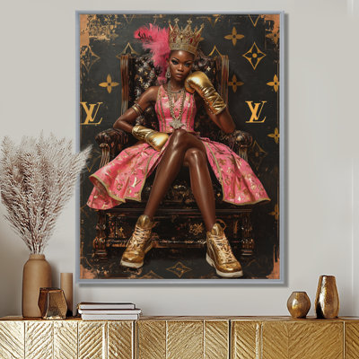 Luxury Lifestyle Of A Dark Skin Princess - Fashion Girl Power Wall Decor
