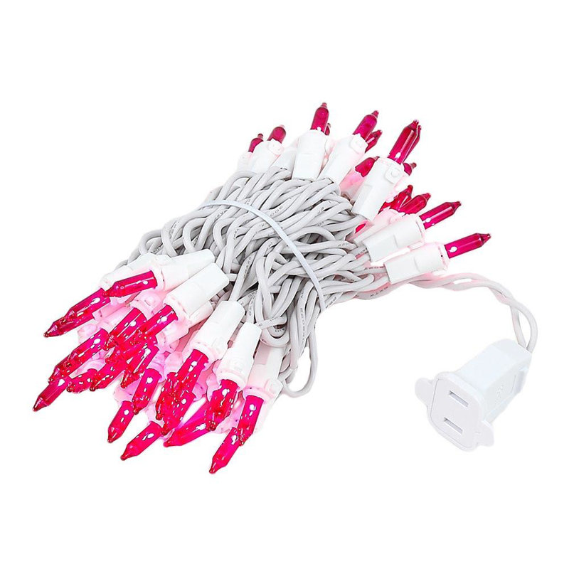 Mini-chaîne pour l’extérieur 11'50 ampoules Pirtle, Rose, blanc