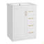 Meuble-lavabo 24 po avec lavabo intégré en céramique, meuble-lavabo simple avec 1 porte et 3 tiroirs-121099805
