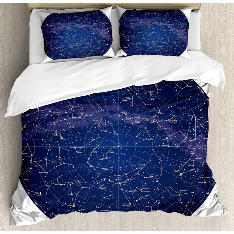 Constellation Modern & Contemporary Polyester Geometric Shapes Duvet Cover, Queen