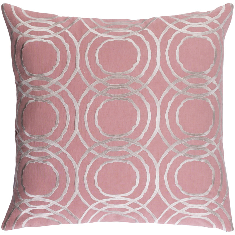 Coussin Ridgewood, Rose, 22 po x 22 po, Housse de coussin seulement - sans insert