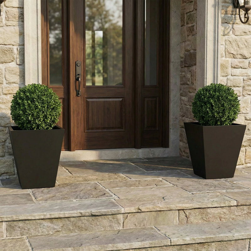 Jardinières en métal pour plantes d'extérieur, H 18 po x l 16 po x P 16 po