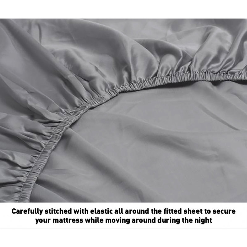 Monte Carlo Egyptian Cotton Sheet Set, Silver, Full / Double