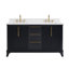 Ensemble de meuble-lavabo double 60 po avec plateau en pierre blanche Organnice