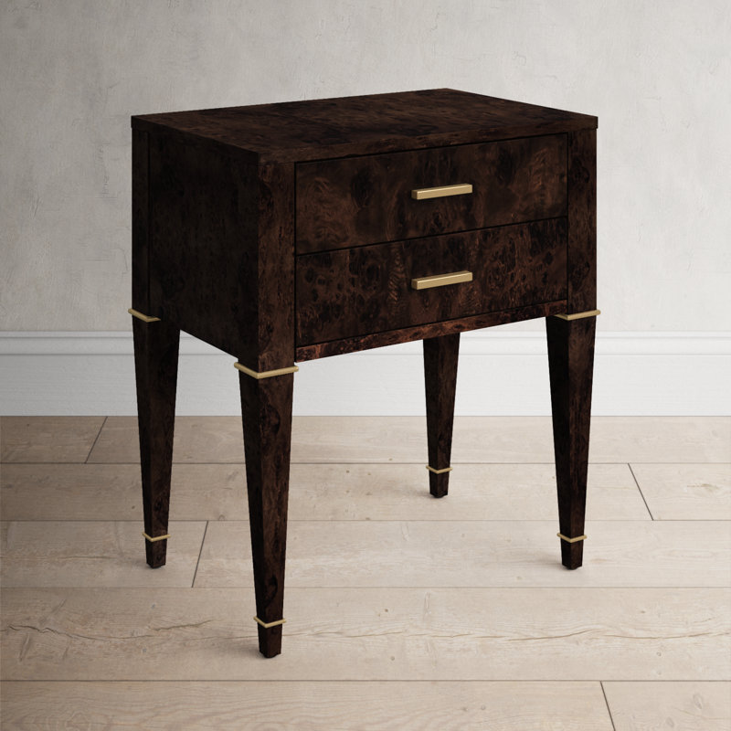 Mazekine 2 - Drawer Nightstand, Dark Burl