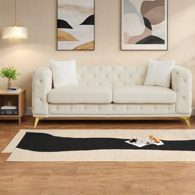 Canapés à compression, canapé Chesterfield moderne en velours de 82,5 pouces pour la maison