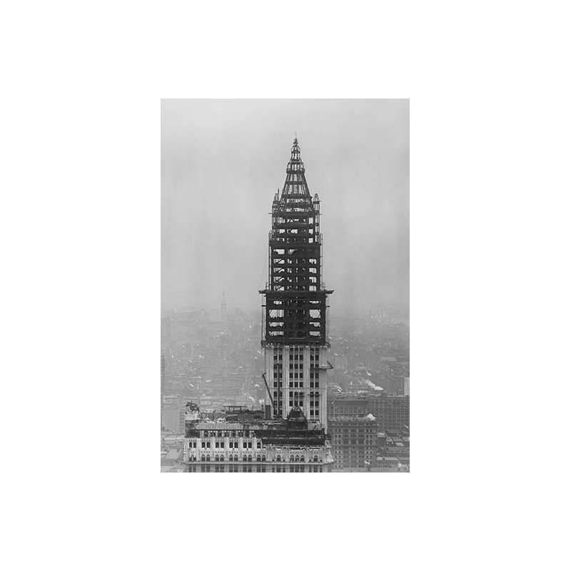 " The Woolworth Building Under Construction ", 36" H x 24" W