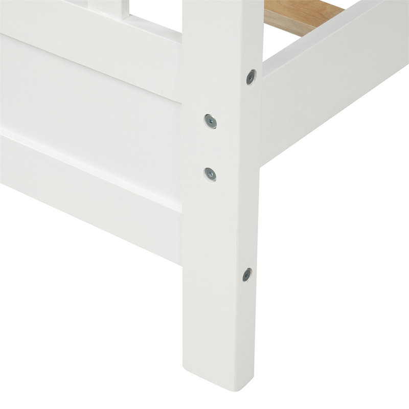 Celianna Solid Wood Slat Bed, White, Full