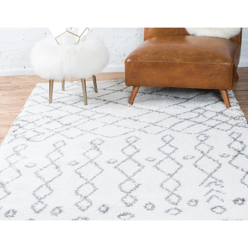 Paquette Geometric Shag Area Rug, Rectangle 152 x 244cm