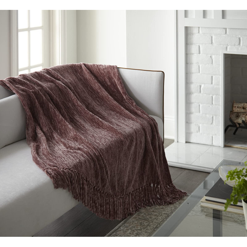 Crafted by Catherine Mauve Heavyweight Chenille Throw 50" x 60" Hand Wash Only, Mauve