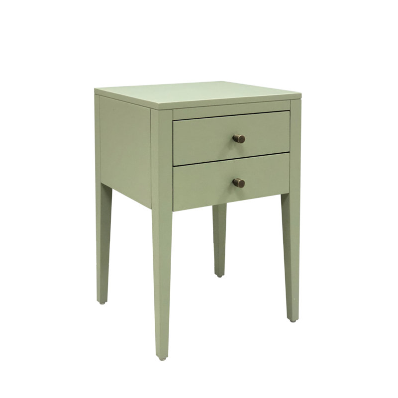 Charade 40cm W Solid + Manufactured Wood Bedside Table, Green