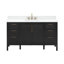 Ensemble de meuble-lavabo simple 60 po avec plateau en chêne noir Luka-117807155-117807154
