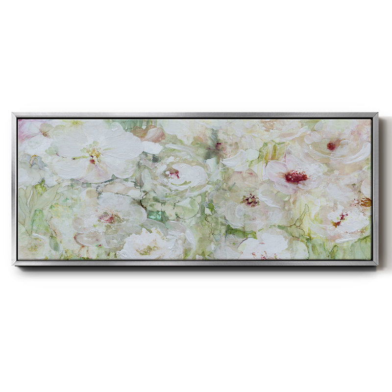 Jardin Blanc- Framed Canvas, 8" H x 20" W