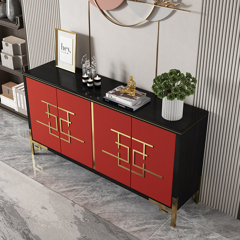 Buffet léger de luxe avec 4 portes, Rouge