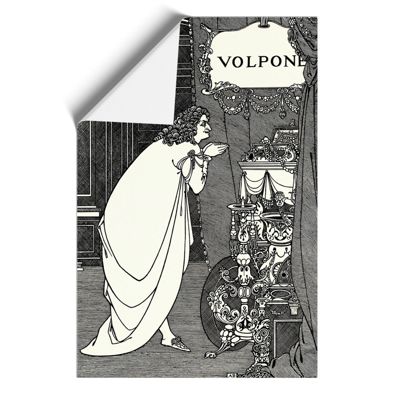 Volpone Adoring His Treasures by Aubrey Beardsley - No Frame Print, 42cm H x 30cm W x 0.1cm D