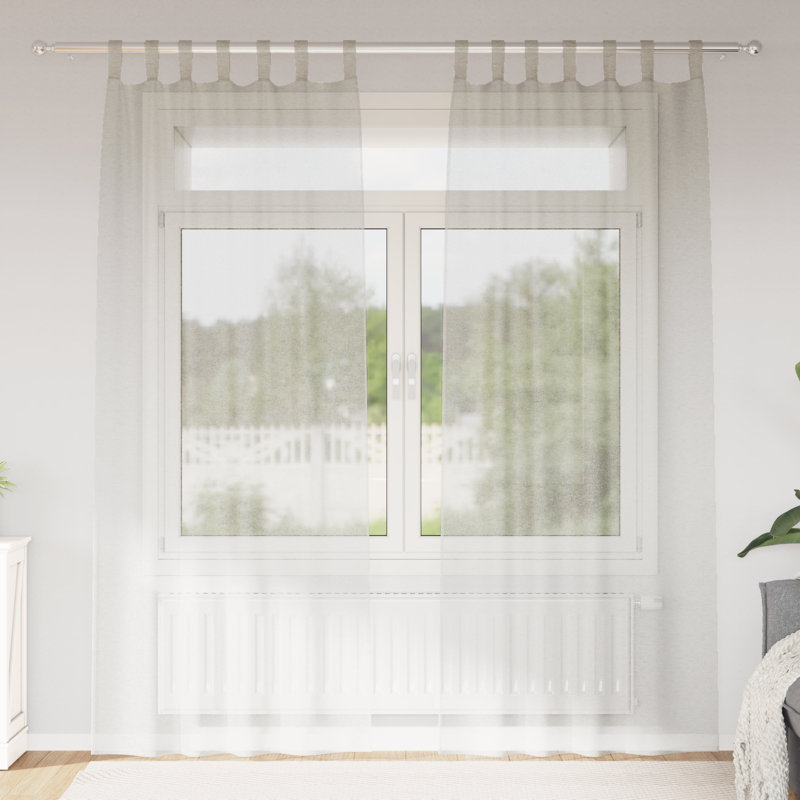 Suzzy Semi Sheer Curtain Pair, Cream, 260cm Width x 140cm Drop