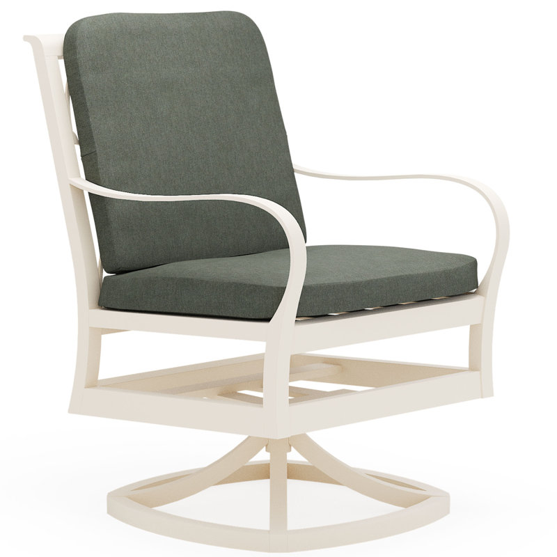 Chaise de salle à manger pivotante avec coussin de siège et de dossier, Graphite